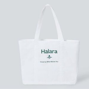 NWT Halara White Letter Print Casual Canvas Tote Bag